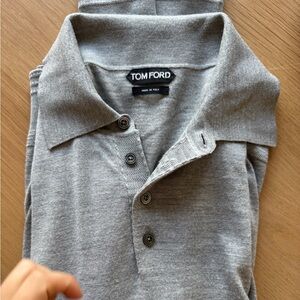 Tom Ford Gray Polo Shirt Classic Knit Design size 54 XL